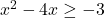 x^2-4x \geq -3