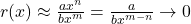 r(x) \approx \frac{ax^n}{bx^m} = \frac{a}{bx^{m-n}} \rightarrow 0