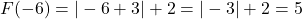 F(-6) = |-6 + 3| + 2 = |-3| + 2 = 5