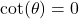 \cot(\theta) = 0