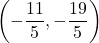 \left( -\dfrac{11}{5}, -\dfrac{19}{5} \right)