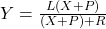 Y = \frac{L(X + P)}{(X + P) + R}
