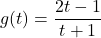 g(t) = \dfrac{2t-1}{t+1}