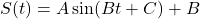 S(t) = A \sin(B t + C) + B