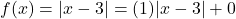 f(x) = |x - 3| = (1)|x - 3| + 0