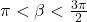 \pi < \beta < \frac{3\pi}{2}