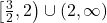 \left[\frac{3}{2},2\right) \cup (2, \infty)