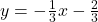 y = -\frac{1}{3} x - \frac{2}{3}