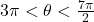 3\pi < \theta < \frac{7\pi}{2}