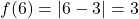 f(6) = |6 - 3| = 3