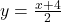 y = \frac{x+4}{2}