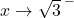 x \rightarrow \sqrt{3}^{\, -}