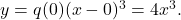 y = q(0)(x-0)^3 = 4x^3 .