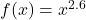 f(x)=x^{2.6}