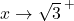 x\rightarrow \sqrt{3}^{\, +}