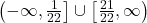 \left(-\infty, \frac{1}{22}\right] \cup \left[\frac{21}{22}, \infty\right)