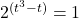 2^{(t^{3} - t)} = 1