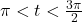 \pi < t < \frac{3\pi}{2}