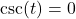 \csc(t) = 0