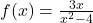 f(x) = \frac{3x}{x^2-4}