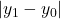 \left|y_{1} - y_{0}\right|