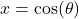 x = \cos(\theta)