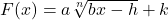 F(x) = a \sqrt[n]{bx-h}+k