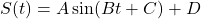 S(t) = A \sin(Bt + C) + D