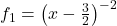 f_1 = \left(x - \frac{3}{2} \right)^{-2}