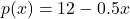 p(x) = 12-0.5x