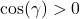 \cos(\gamma) > 0