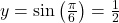 y=\sin\left(\frac{\pi}{6}\right) = \frac{1}{2}