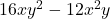 16xy^2 - 12x^2y