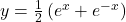 y = \frac{1}{2}\left(e^{x} + e^{-x}\right)