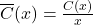 \overline{C}(x) = \frac{C(x)}{x}