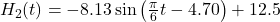 H_{2}(t) = -8.13 \sin\left(\frac{\pi}{6} t - 4.70\right)+ 12.5