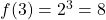 f(3) = 2^{3} = 8