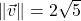 \| \vec{v}\| = 2\sqrt{5}