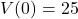 V(0) = 25