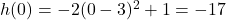 h(0) = -2(0-3)^2+1 = -17