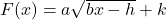 F(x) = a\sqrt{bx-h}+k