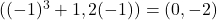 ((-1)^3+1, 2(-1)) = (0, -2)