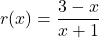 r(x) = \dfrac{3-x}{x+1}