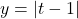 y= |t-1|