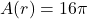 A(r) = 16\pi