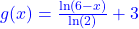 \textcolor{blue}{g(x) = \frac{\ln(6-x)}{\ln(2)} + 3}