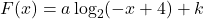 F(x) = a \log_{2}(-x+4)+k