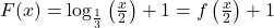 F(x) = \log_{\frac{1}{3}} \left( \frac{x}{2} \right) + 1 = f \left(\frac{x}{2}\right) + 1