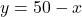 y=50-x