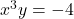 x^{3}y = -4